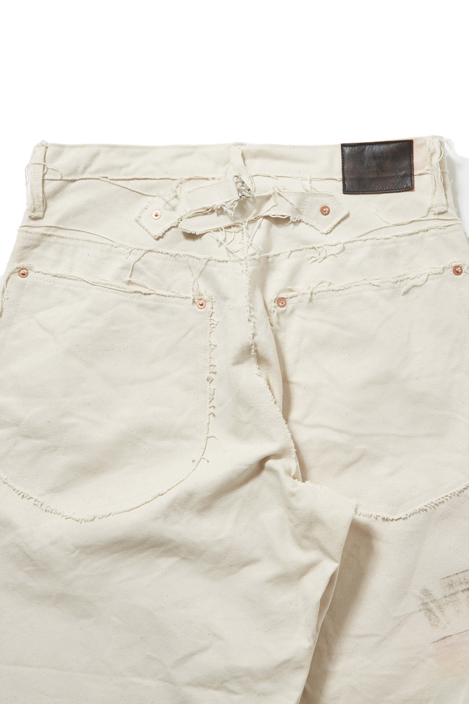 RAW-EDGE CANVAS DENIM PANTS