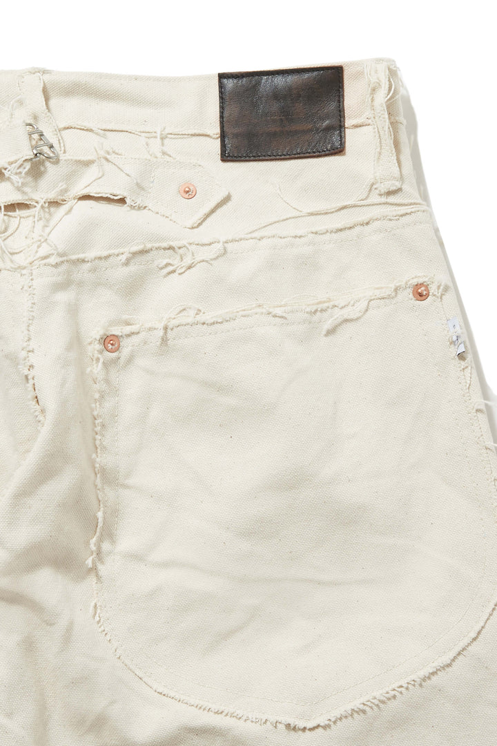 RAW-EDGE CANVAS DENIM PANTS