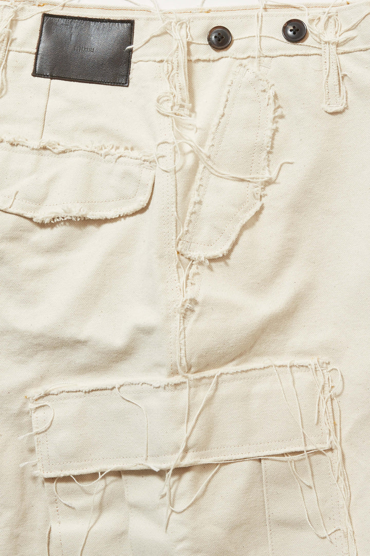 RAW-EDGE CANVAS CARGO PANTS