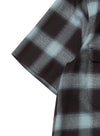 OMBRE PLAID LOOSE HALF SLEEVE BLOUSE