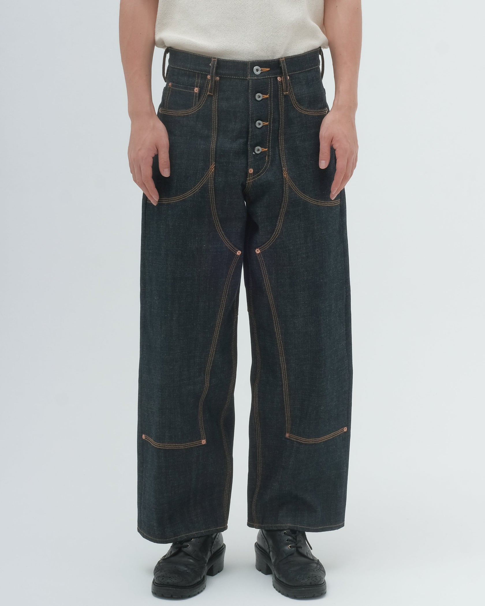 CLASSIC DOUBLE KNEE DENIM PANTS 34 新品未使用