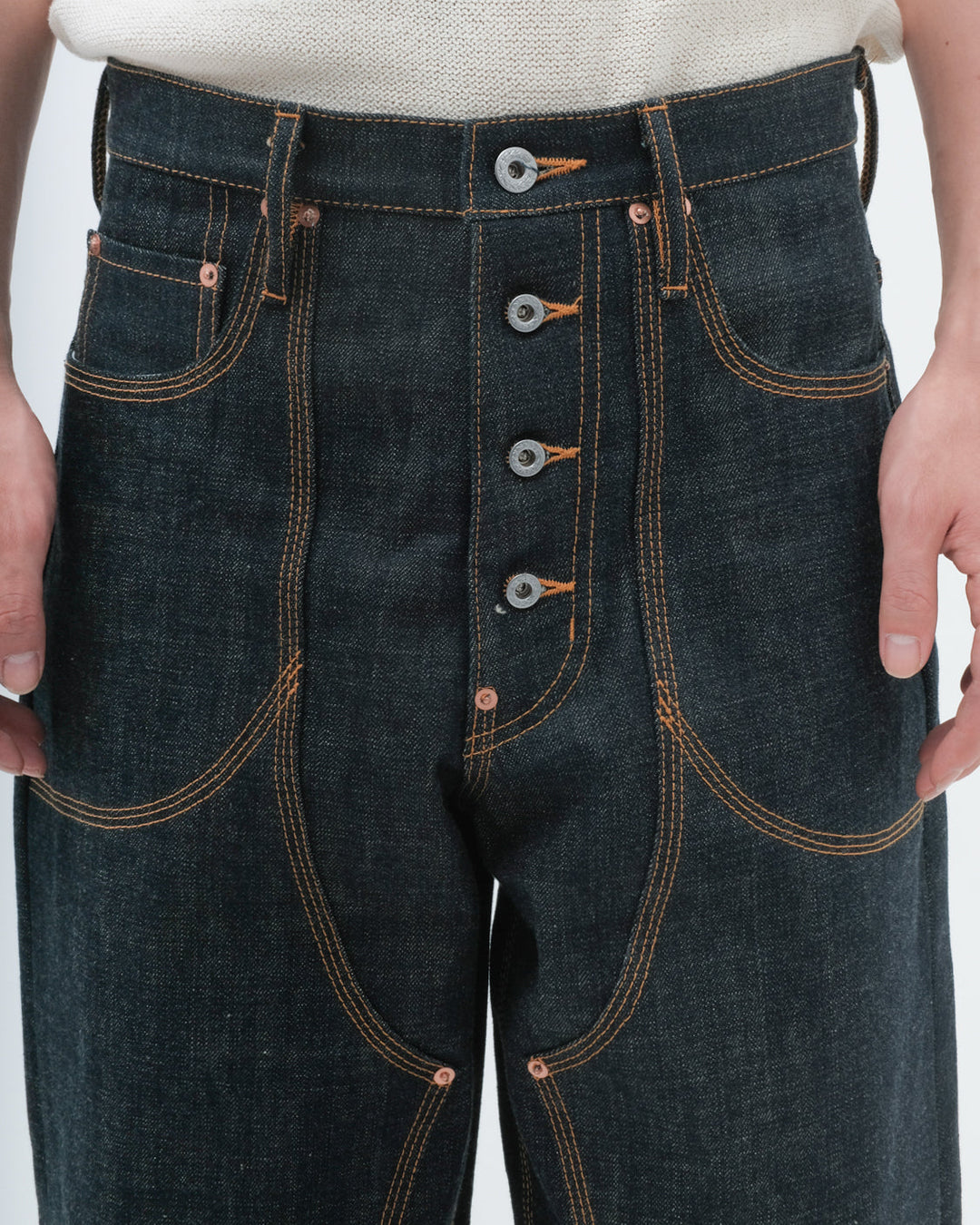 CLASSIC DOUBLE KNEE DENIM PANTS